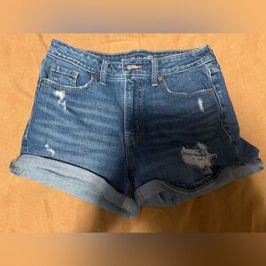 Old Navy Distressed High Rise Blue Jean Shorts